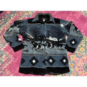90s CDS Horse Fleece Jacket Size M